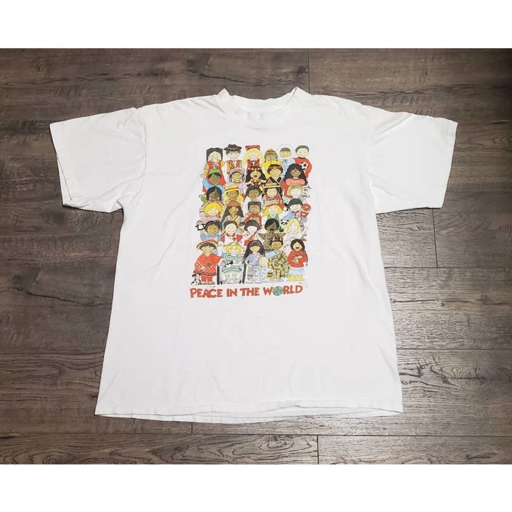 Vintage 90s Single Stitched World Peace Art Tee